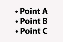 BULLET POINT DEFINITION MEANING visual data 4